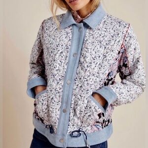 🤍💎🌷Blank NYC Multicolor Patterned Jean Jacket 100% cotton